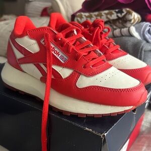 Reebok Classic Red and Cream Sneakers